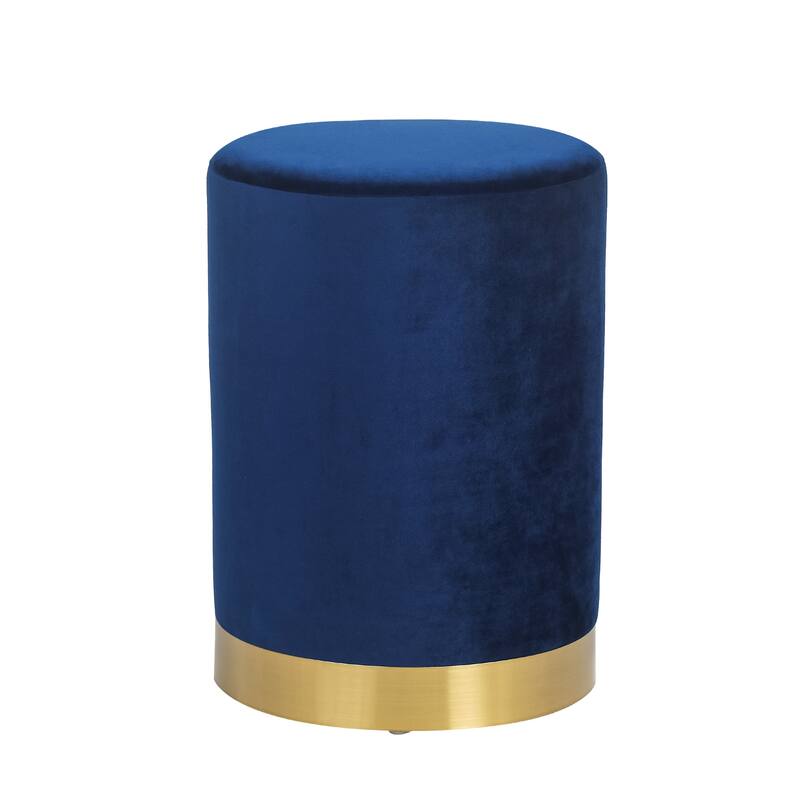 Adeco Footstool Ottoman Vanity Stool with Gold Base