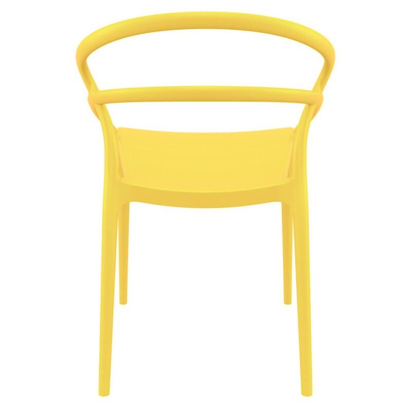 32.25" Yellow Outdoor Patio Round Dining Chair