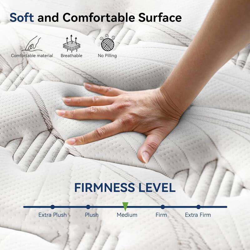 10"/12" inch Twin Diamond Innerspring Hybrid and Cooling Gel Memory Foam Mattress, Pressure Relief, and Motion Isolation