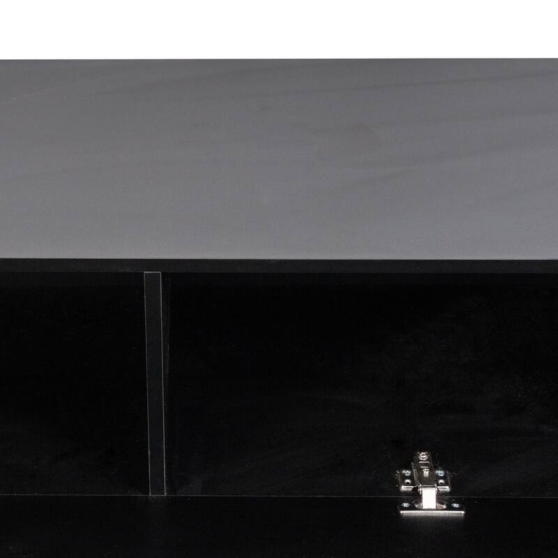 Black Television Cabinet for Living Room, Wall Mounted TV Stand Entertainment Center with Storage Cabinet - 63"