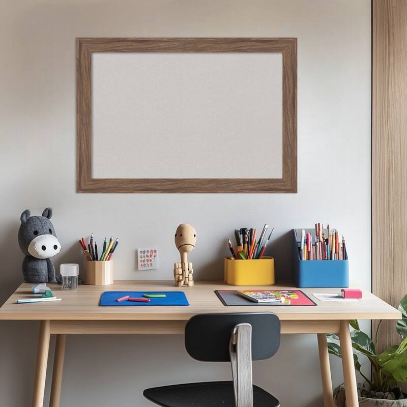 Pia Medium Brown Narrow Framed Cork Board - Bulletin Board, Organization Board, Pin Board