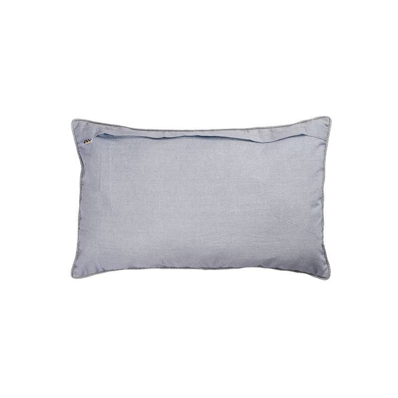 HGTV Home Collection Coastal Merry Embroidered Pillow, Blue, 22in