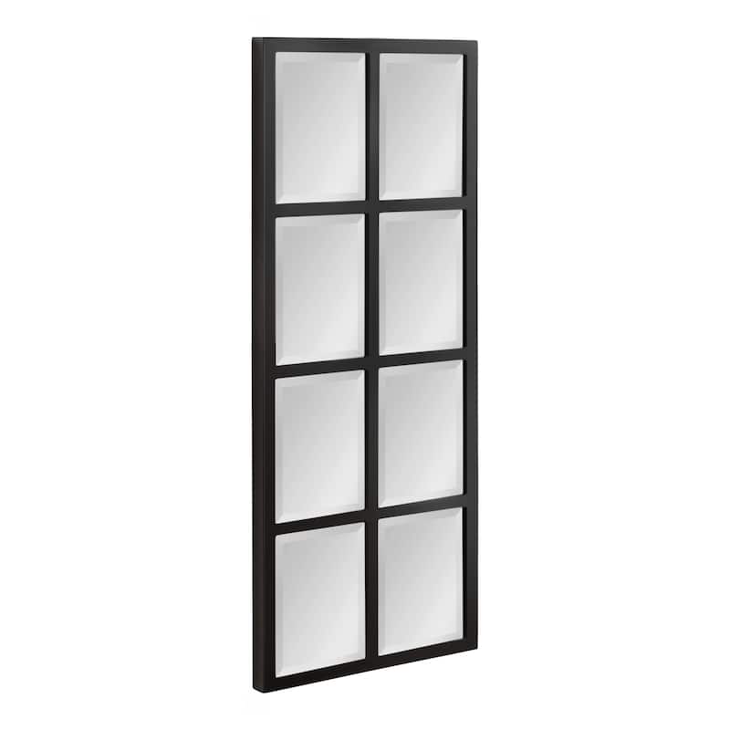 Kate and Laurel Stryker Windowpane Wall Mirror-Wood - 17x42 - Black