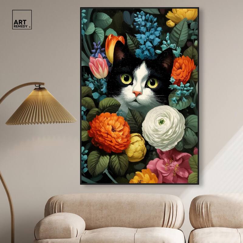 Secret Garden Cat Canvas by Art Remedy