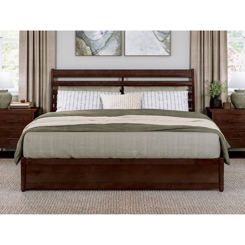 Emelie Platform Bed with Panel Footboard and Twin XL Trundle