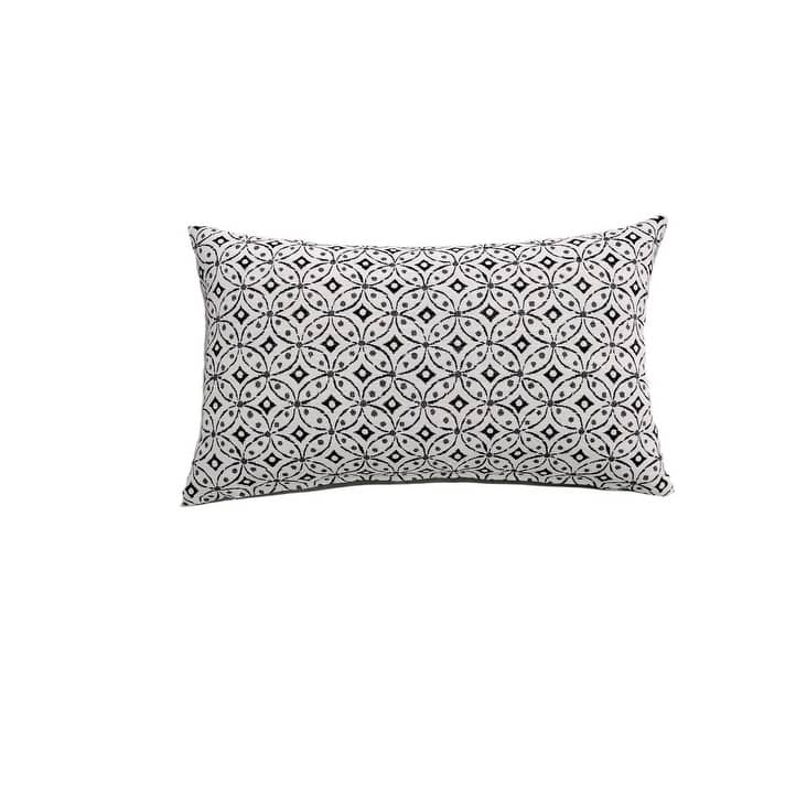 12" x 20" Indoor/Outdoor Throw Pillow, Set of 2 - N/A - Harmony Black