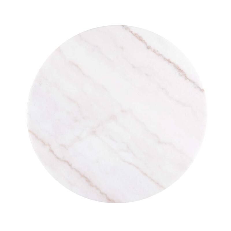 Modern Genuine Marble Top Coffee Table with Accent Gold Stainless Steel Base