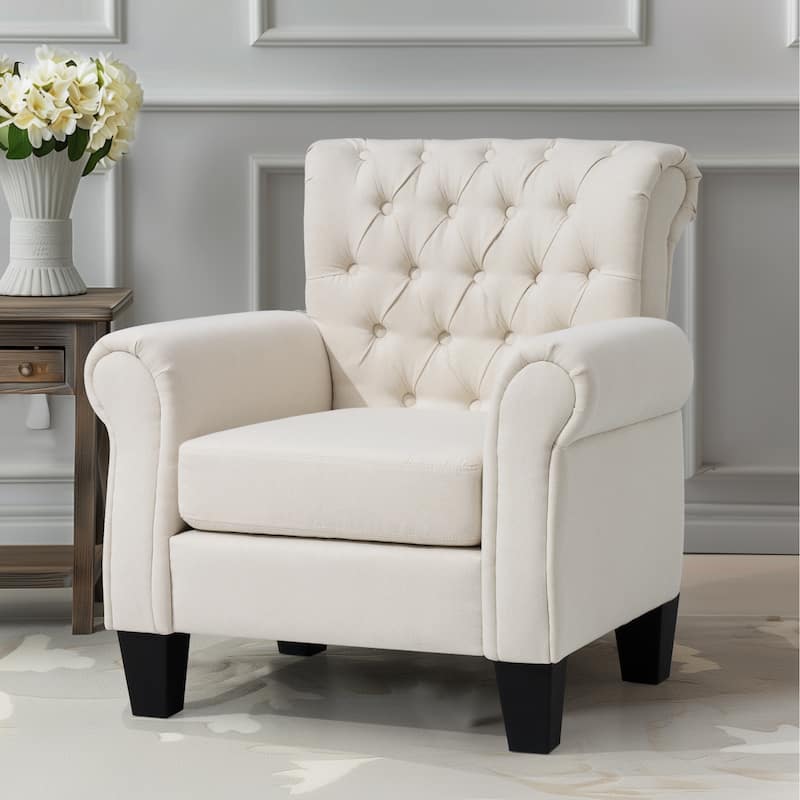 Accent Club Chair Comfortable Single Sofa Chair Indoor Seating with Arms & Padded Seat