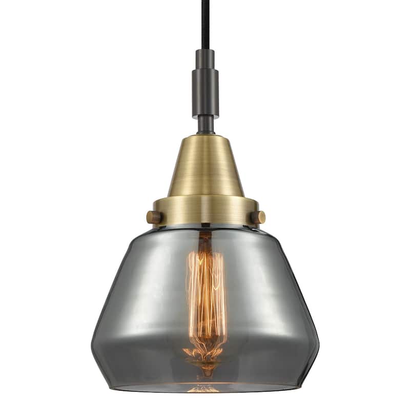 Innovations Lighting 447-1P-G173 Fulton 7" Wide Mini Pendant with - Black Antique Brass