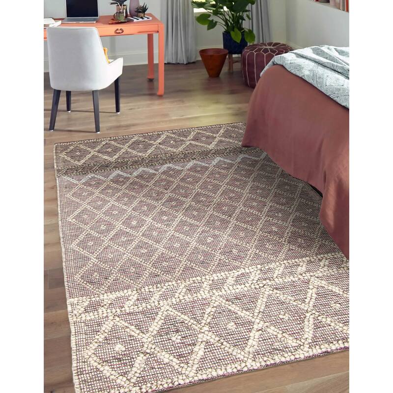 ECARPETGALLERY Braid weave Sienna Grey Wool Rug - 5'1 x 7'10