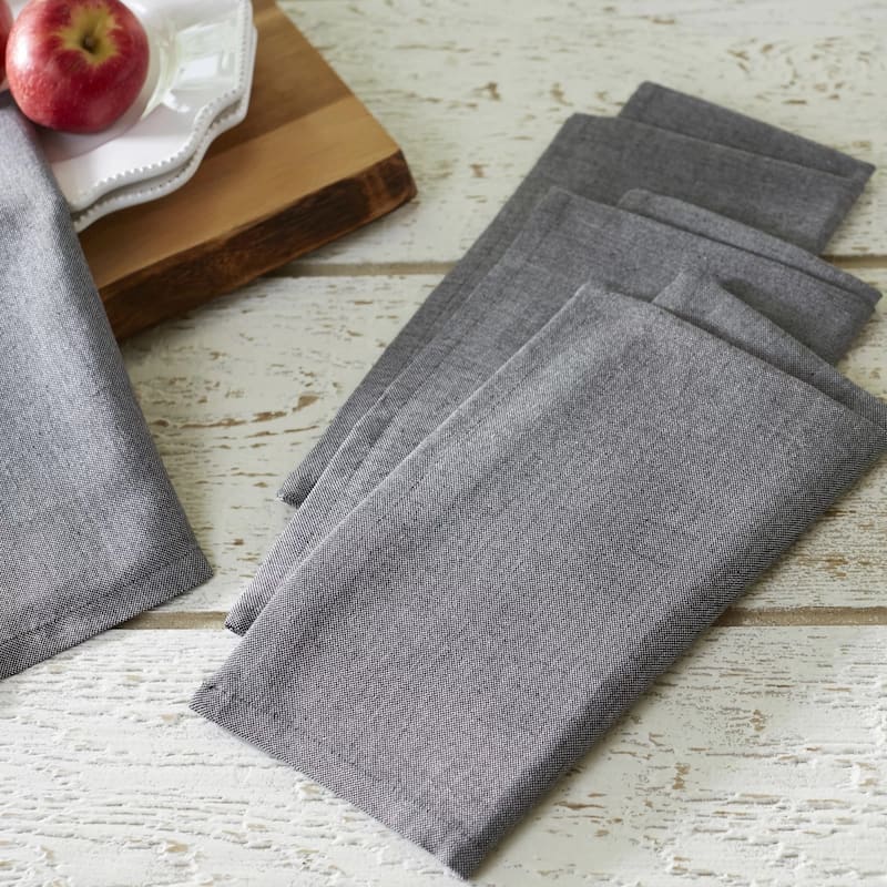 KAF Home Set of 4 Chambray Cotton Napkins, 20"x20"