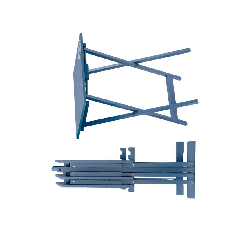 4-Piece Folding Planked Top Tray Table Set - 26.5" - Blue