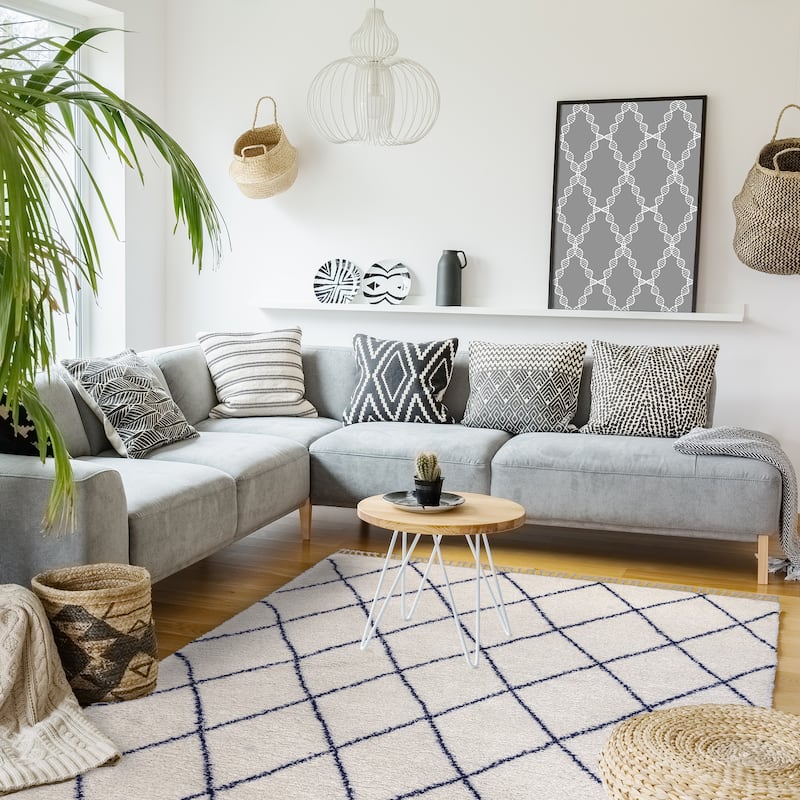 Gertmenian Zurich Modern Bohemian Plush Soft 2" Polypropylene Shag Area Rug