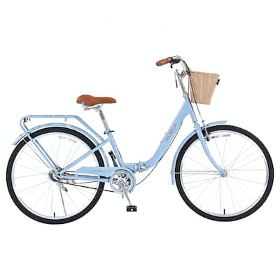 26 Inch Single Speed Folding Lady Bike ,Durable Steel Frame