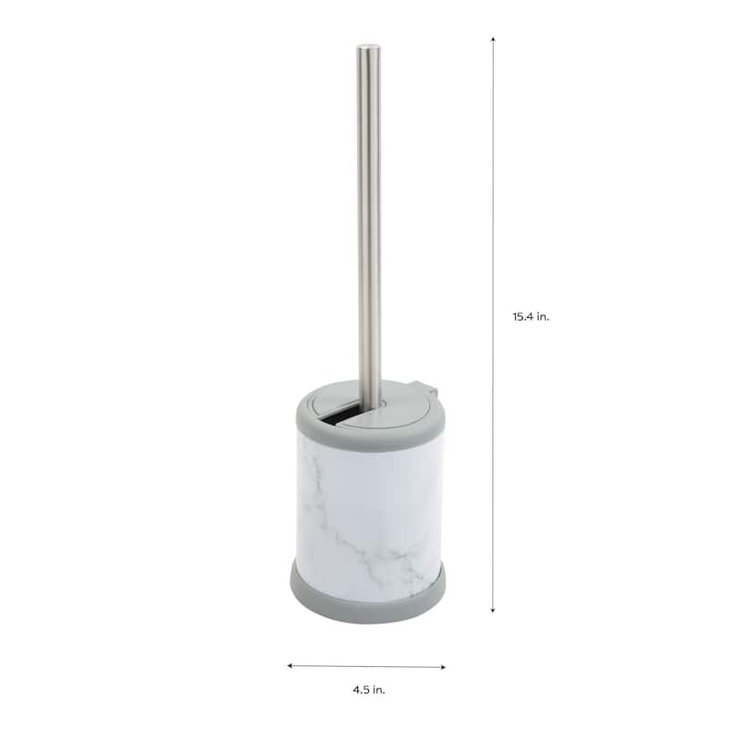 Bath Bliss 2 Pack Self Closing Lid Toilet Brush and Holder