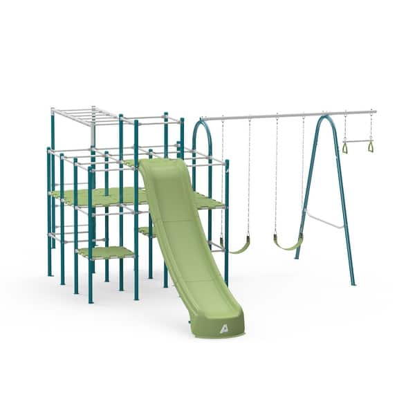 slide 2 of 7, ActivPlay Base Camp Playground + Monkey Bars