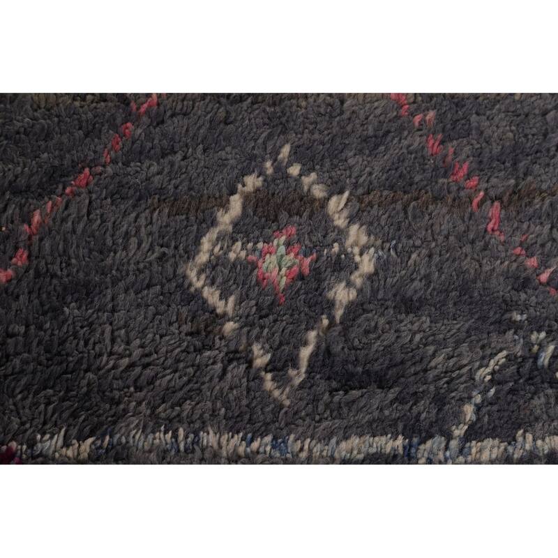 Plush Moroccan Area Rug Handmade Wool Carpet - 6'2" x 9'11"