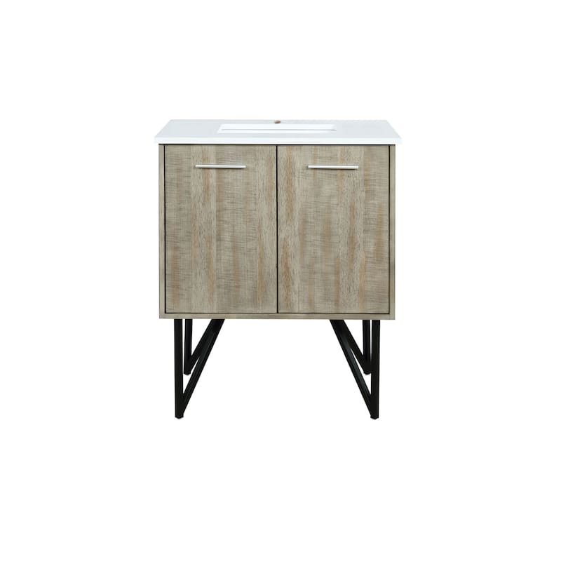 Lancy 30 in W x 20 in D Rustic Acacia Bath Vanity and White Quartz Top