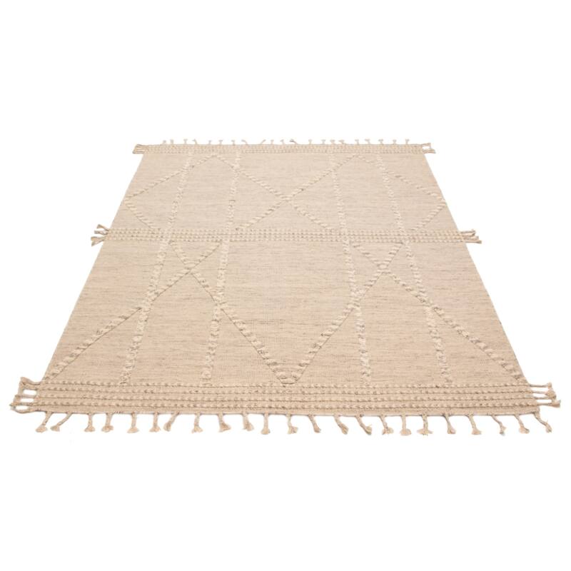 ECARPETGALLERY Hand-knotted Tangier Ivory Wool Rug - 8'0 x 10'3