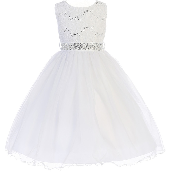 sequin top flower girl dress