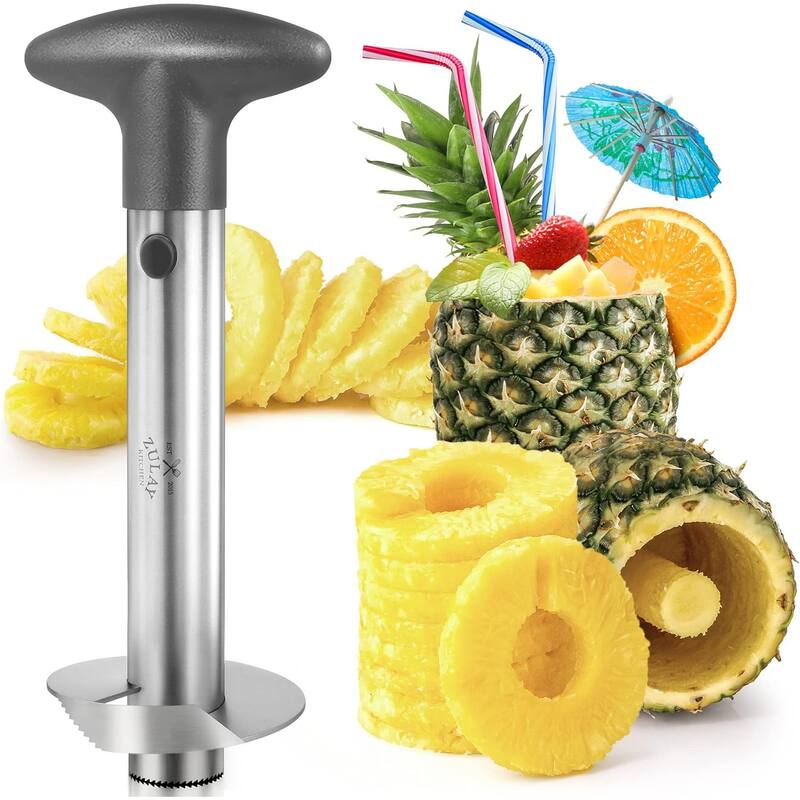 Zulay Kitchen Pineapple Cutter and Corer with Triple Reinforced Stainless Steel - Slate Gray
