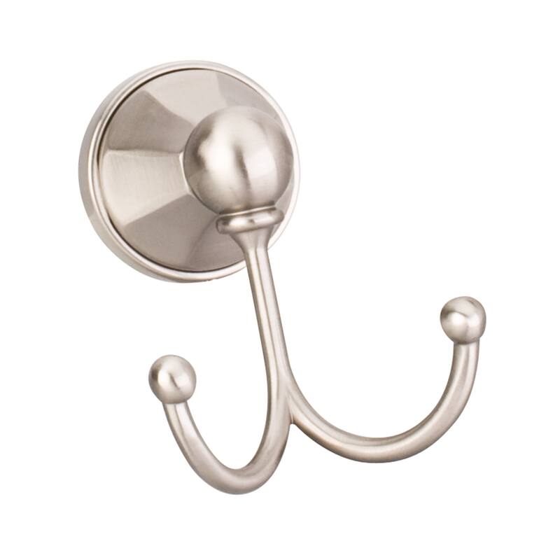 Elements Double Hook Robe Hook from the Newbury Collection - Satin Nickel