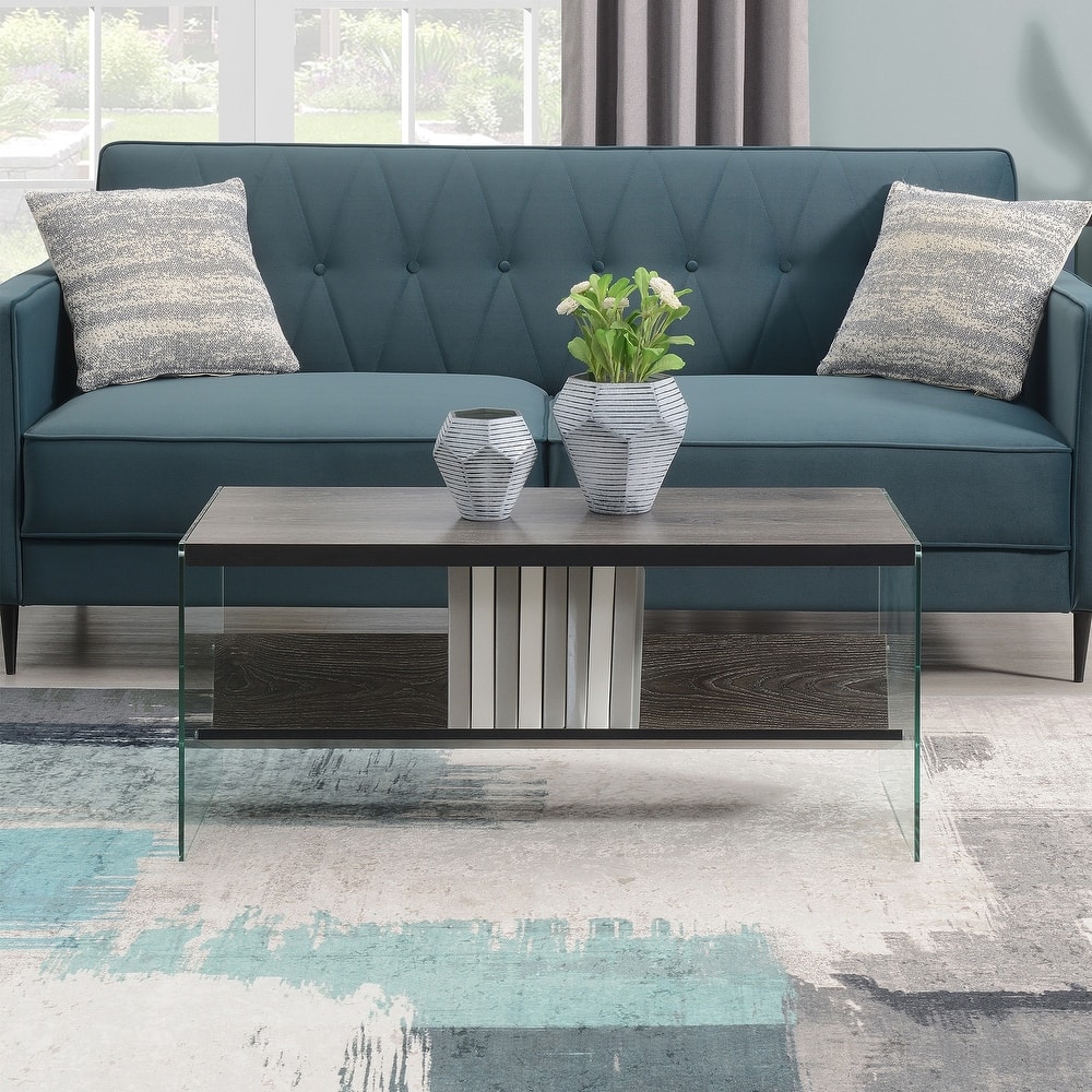 Convenience Concepts SoHo Glass Coffee Table with Shelf