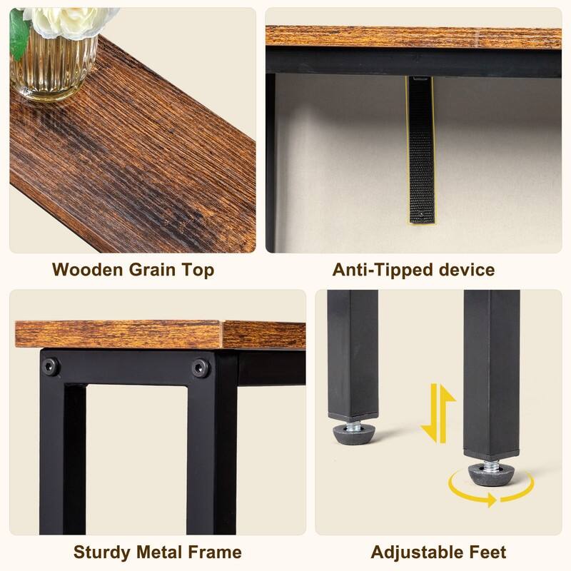 1 Piece Triamine + Iron 100 * 15 * 79cm with Power Strip Foyer Table