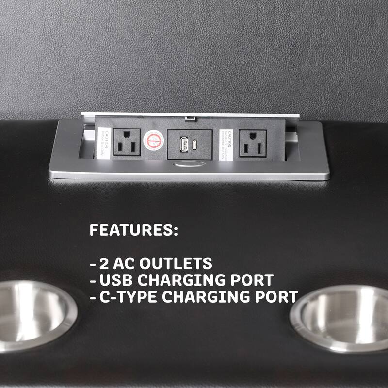 Contemporary Living Room Faux Leather Upholstered Sofa