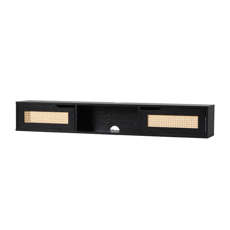 Middlebrook Scandi Faux Rattan-Door Floating TV Stand