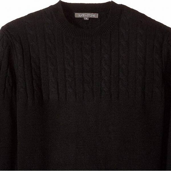 Shop Slate Stone Mens Sweater Black Size Large L Crewneck Cable