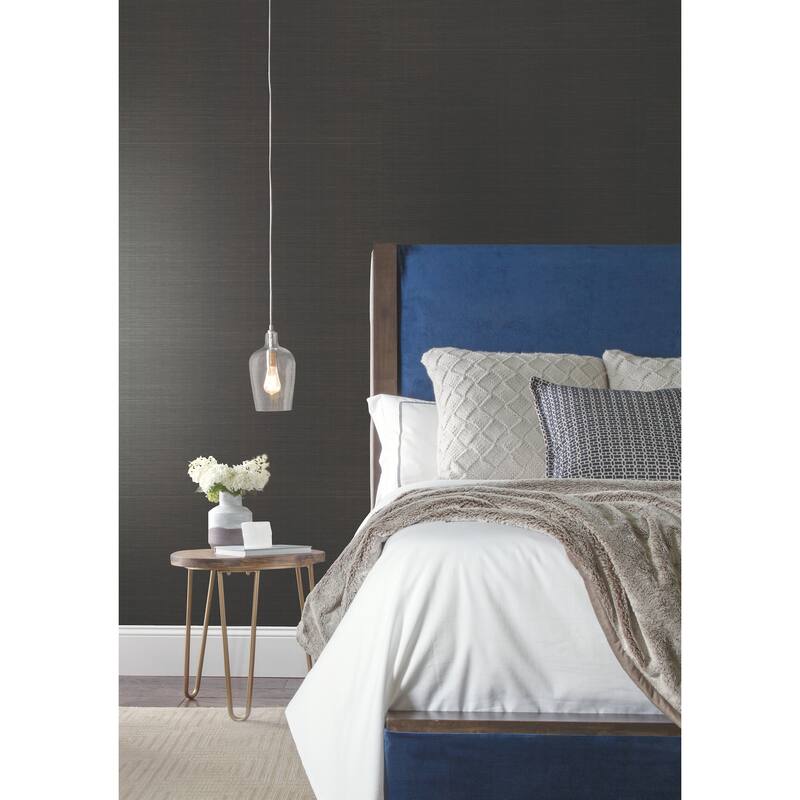 York Wallcoverings Sisal Grasscloth Black Wallpaper