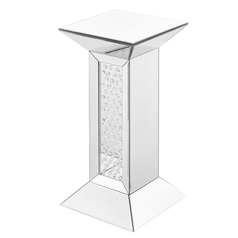 12 inch Crystal End Table in Clear Mirror Finish