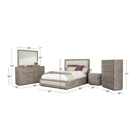 Abbyson Canterbury Grey Wood 6-piece Platform Storage Bedroom Set