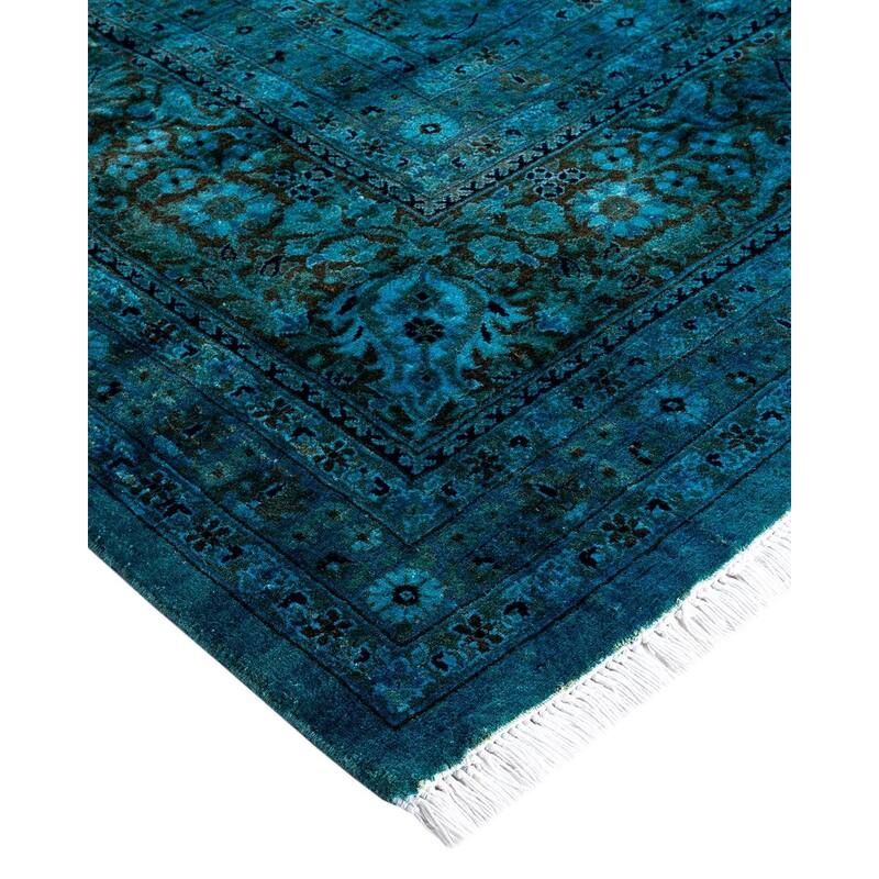 Overdyed, One-of-a-Kind Hand-Knotted Area Rug - Blue - 9' 1" x 17' 10"