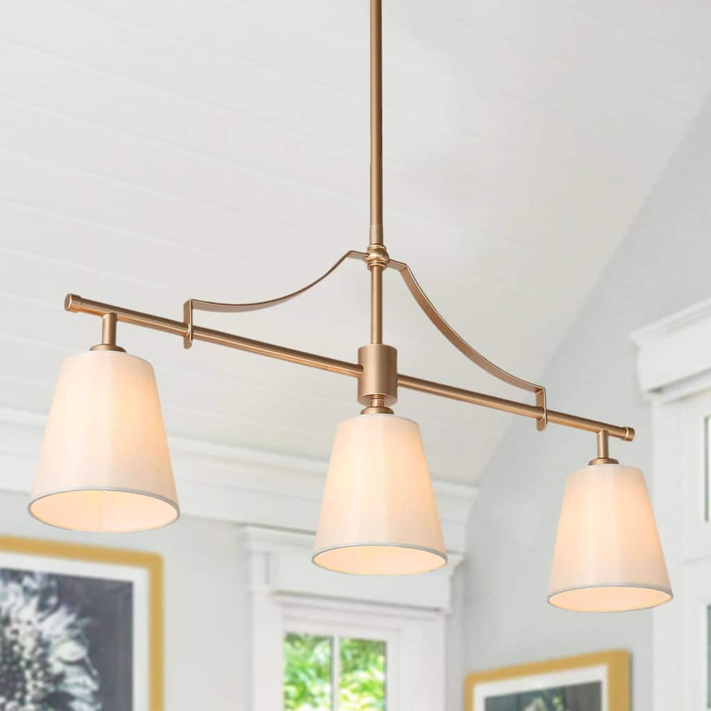Fabrey Modern Farmhosue Linear Fabric Chandelier 26 inches Handmade Island Light for Dining Room - L26"x W5"x H 13"