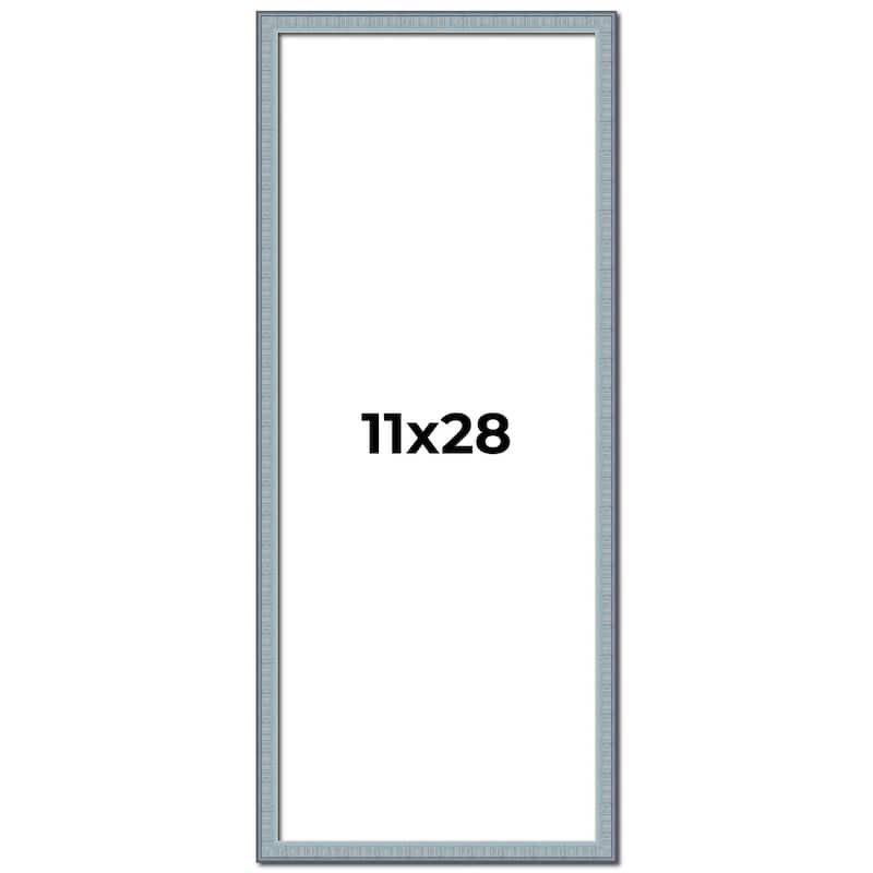 11x28 Frame Rustic Sky Blue Solid Wood Picture Frame | 0.75 Inch