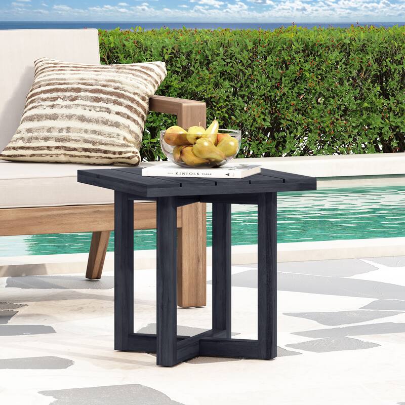 Hamel Outdoor Acacia Wood Square Side Table by Christopher Knight Home