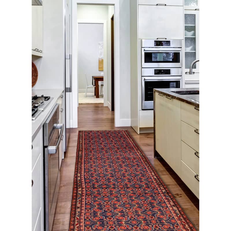 ECARPETGALLERY Hand-knotted Andelz Navy Wool Rug - 3'6 x 12'10