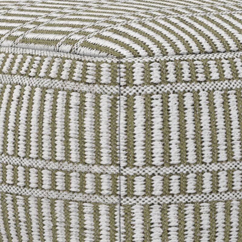 WYNDENHALL Wonda Square Woven Pouf in Recycled PET Polyester & Assembled