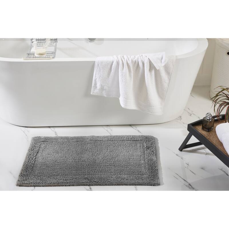 Better Trends Bath Rugs Set 100% Cotton Tufted Soft Water Absorbent Bathroom Rug for Shower, Sink Bath Mats Edge Collection