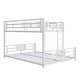 preview thumbnail 11 of 12, White Twin over Full Modern L-shaped Metal Bunk Beds