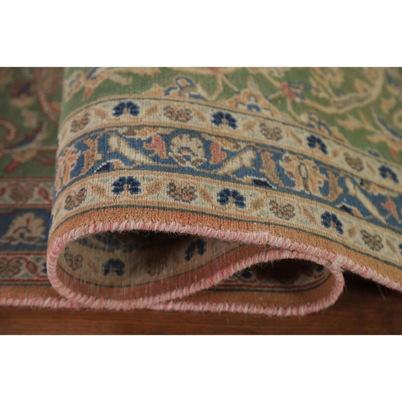 Hand Knotted Oriental 100% Wool Carpet Traditional Floral Oranges & Rust Mashad Area Rug - 13' 4'' X 9' 9''