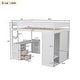 preview thumbnail 5 of 15, Functional Design Wood Loft Bed with Storage Space, White