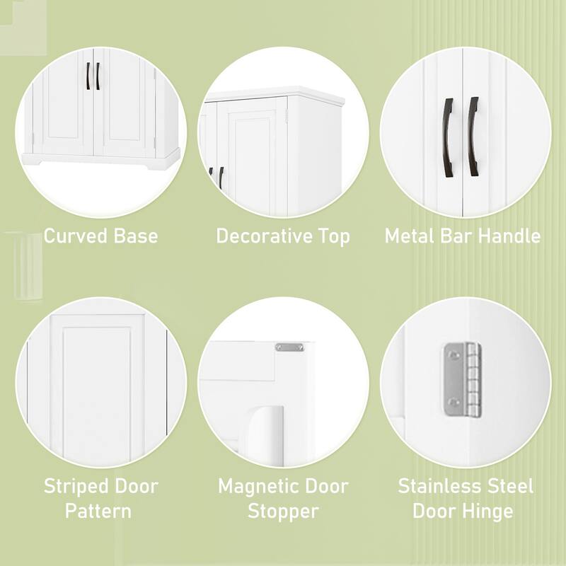 Christopher Knight Home - Whitmore Tall Bathroom Storage Cabinet with Adjustable Shelves and Multi-Functional Design