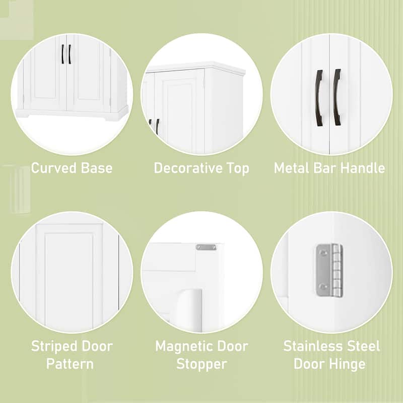Roomfitters Bathroom Storage Cabinet with Multi-functional Storage, Drawer with Slide Rails and Adjustable Shelf
