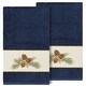 preview thumbnail 14 of 17, Authentic Hotel and Spa 100% Turkish Cotton Pierre 2PC Embellished Bath Towel Set Midnight Blue