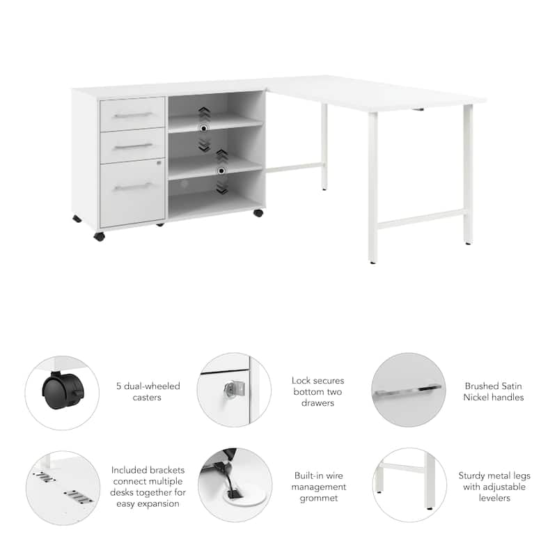 Bush Business Furniture Hustle 60W x 30D Computer Desk with Storage