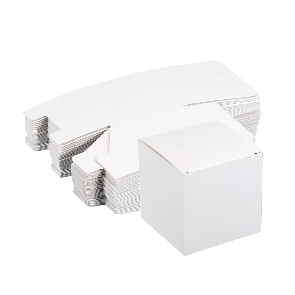Paper Cardboard Boxes Gift Paper Box White 3.1x3.1x3.1 Inch for Gift Wrap 15Pcs