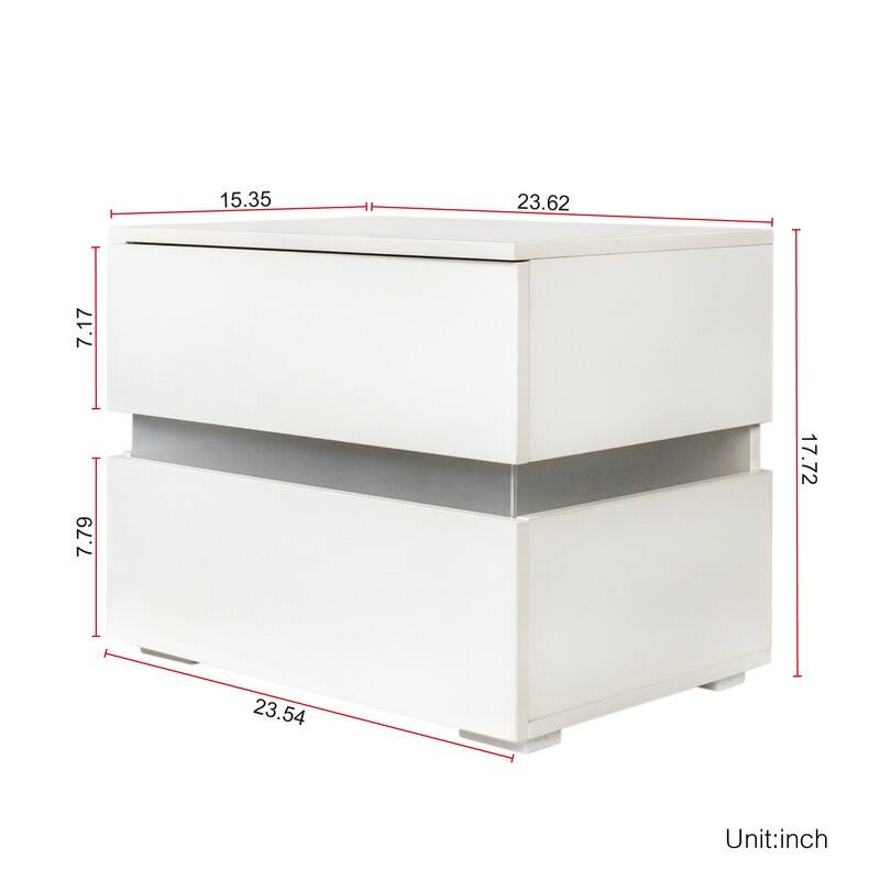 White RGB LED Nightstand